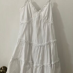 Elegant White Ruffled Mini Dress